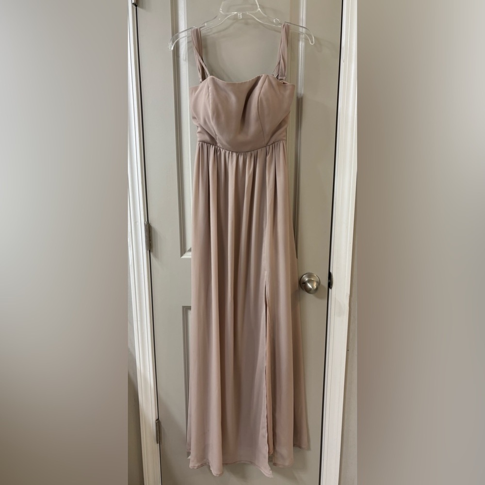 Birdy Grey Strapless Taupe Gown - Picture 8 of 9